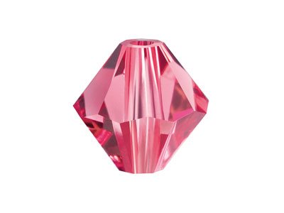 Preciosa Crystal Pack of 24,       Bicone, 4mm, Indian Pink