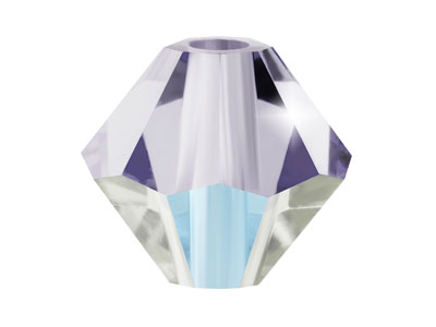 Preciosa Crystal Pack of 24,       Bicone, 4mm, Tanzanite Ab
