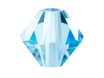 Preciosa Crystal Pack of 24,       Bicone, 4mm, Aquamarine