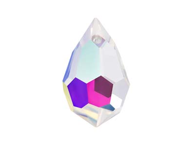 Preciosa Crystal Pack of 2, Drop   Pendant, 681, 9 X 15mm, Crystal Ab