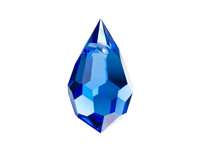 Preciosa Crystal Pack of 4, Drop   Pendant, 681, 6 X 10mm, Sapphire