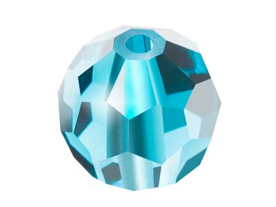 Preciosa Crystal Pack of 12, Round Bead, 4mm, Aqua Bohemica