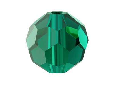 Preciosa Crystal Pack of 12, Round Bead, 6mm, Emerald
