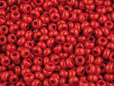 Czech 80 Seed Beads, Opaque Red,  20g Pack