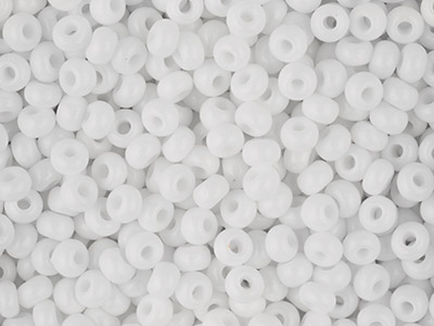 Czech 80 Seed Beads, Opaque White, 20g Pack