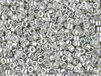 Miyuki 110 Delica Seed Beads      Galvanized Silver, 7.2g Tube,      Miyuki Code Db035