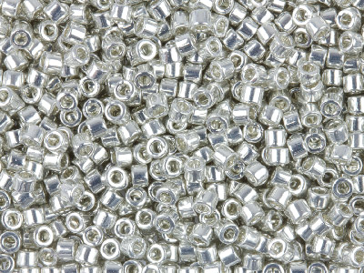 Miyuki 110 Delica Seed Beads      Galvanized Silver, 7.2g Tube,      Miyuki Code Db035