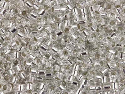 Miyuki 110 Delica Seed Beads      Silver Lined Crystal 7.2g Tube,    Miyuki Code Db041
