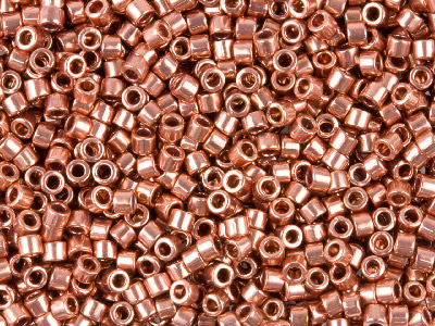 Miyuki 11/0 Delica Seed Beads      Bright Copper Plated 7.2g Tube,    Miyuki Code Db040 - Standard Image - 1