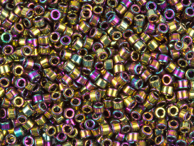 Miyuki 110 Delica Seed Beads      Metallic Light Bronze Iris 7.2g    Tube, Miyuki Code Db023