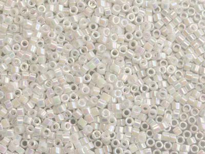 Miyuki 110 Delica Seed Beads White Pearl Ab 7.2g Tube, Db202