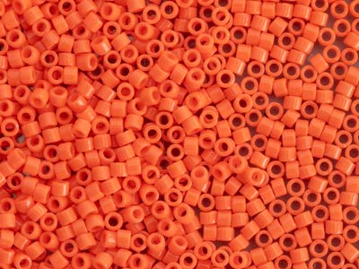 Miyuki 110 Delica Seed Beads      Opaque Orange 7.2g Tube, Db722