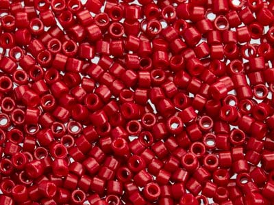 Miyuki 11/0 Delica Seed Beads Dyed Opaque Red 7.2g Tube, Db791 - Standard Image - 1