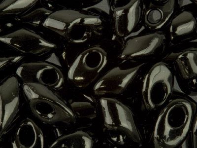 Miyuki Long Magatama Seed Beads    4x7mm Black 8.5g Tube, Miyuki Code Lma-401-tube - Standard Image - 1