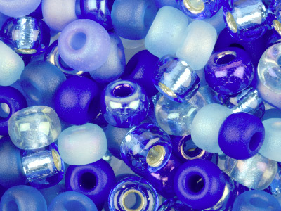 Miyuki 60 Round Seed Beads Mix    Blue Tones 20g Tube, Miyuki Code   6-9mix02-tube