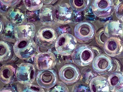 Miyuki 6/0 Round Seed Beads Seed    Beads Amethyst Lined Crystal Ab 20g Tube, Miyuki Code 274 - Standard Image - 1