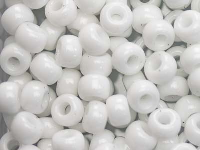 Miyuki 6/0 Round Seed Beads Seed    Beads Opaque White 20g Tube, Miyuki Code 402 - Standard Image - 1