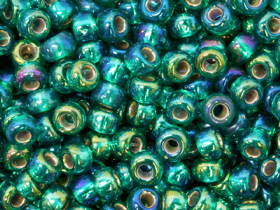 Miyuki 8/0 Round Seed Beads Silver Lined Emerald Ab 22g Tube, Miyuki  Code 1017 - Standard Image - 1