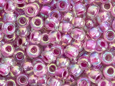 Miyuki 80 Round Seed Beads Seed   Beads Raspberry Lined Crystal Ab   22g Tube, Miyuki Code 264