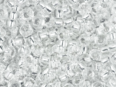 Miyuki 110 Round Seed Beads       Crystal Silver Lined 24g Tube,     Miyuki Code 001