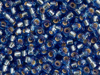 Miyuki 11/0 Round Seed Beads Seed  Beads Silver Lined Sapphire 24g    Tube, Miyuki Code 19 - Standard Image - 1