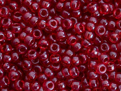 Miyuki 11/0 Round Seed Beads Seed  Beads Transparent Ruby 23g Tube,   Miyuki Code 141 - Standard Image - 1