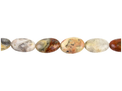 Crazy Lace Agate Semi Precious Oval Beads 10x14mm, 16