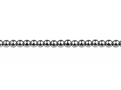 Electroplated Hematite Semi        Precious Round Beads, Sil, 4mm,    15-15.5 Strand