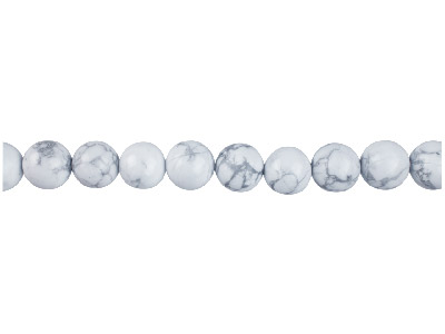 Howlite Semi Precious Round Beads  10mm, 16