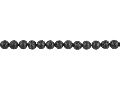 Black Lava 8mm Semi Precious Round Beads, 1640cm Strand
