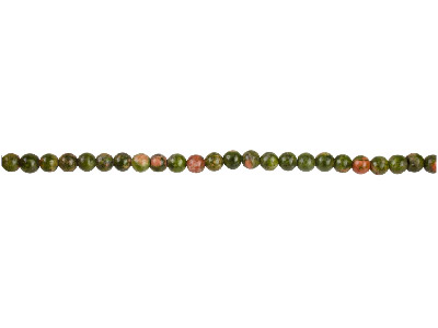 Unakite Semi Precious Round Beads  4mm, 16