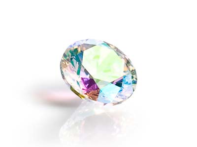 Preciosa Cubic Zirconia, The Alpha Round Brilliant, 1mm, Aurora       Borealis - Standard Image - 2