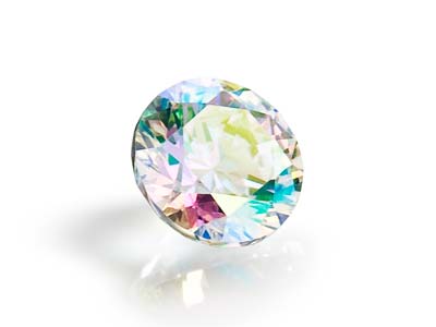 Preciosa Cubic Zirconia, The Alpha Round Brilliant, 1mm, Aurora       Borealis - Standard Image - 4