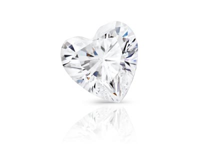 Preciosa Cubic Zirconia, Heart, 2 X 2mm, White