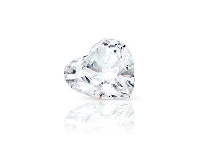 Preciosa Cubic Zirconia, Heart, 2 X 2mm, White - Standard Image - 2
