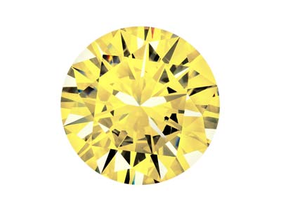 Preciosa Cubic Zirconia, The Alpha Round Brilliant, 2.5mm, Gold