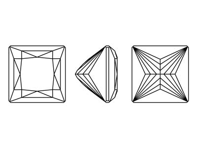 Preciosa Cubic Zirconia, Square    Princess, 3 X 3mm, White - Standard Image - 4