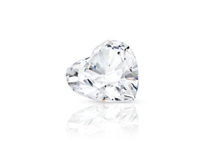 Preciosa Cubic Zirconia, Heart, 5 X 5mm, White - Standard Image - 2