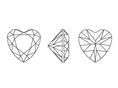 Preciosa Cubic Zirconia, Heart, 5 X 5mm, White - Standard Image - 3