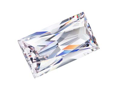 Preciosa Cubic Zirconia, Baguette  Princess, 5 X 2.5mm, White - Standard Image - 2