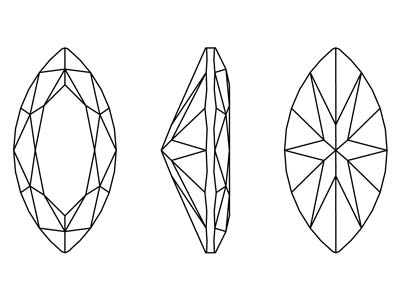 Preciosa Cubic Zirconia, Marquise  Diamond, 5 X 2.5mm, White - Standard Image - 2