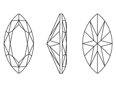Preciosa Cubic Zirconia, Marquise  Diamond, 5 X 2.5mm, White - Standard Image - 2