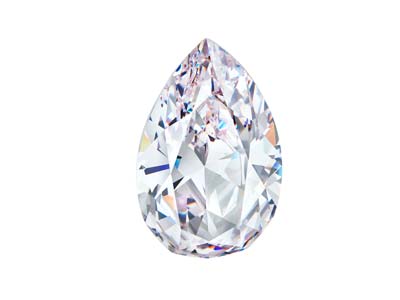 Preciosa Cubic Zirconia, Pear      Diamond, 6 X 4mm, White - Standard Image - 2