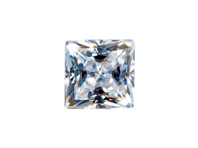Preciosa Cubic Zirconia, Square    Princess, 6 X 6mm, White