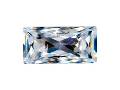 Preciosa Cubic Zirconia, Baguette  Princess, 6 X 3mm, White