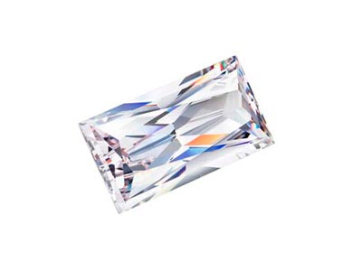 Preciosa Cubic Zirconia, Baguette  Princess, 6 X 3mm, White - Standard Image - 2