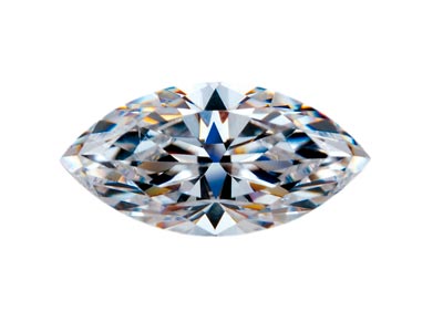 Preciosa Cubic Zirconia, Marquise  Diamond, 6 X 3mm, White