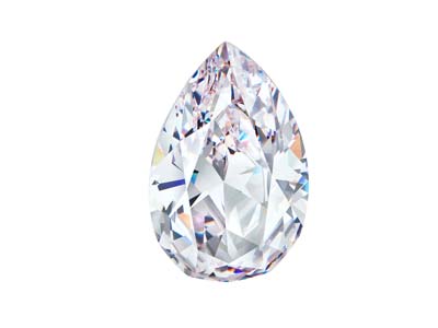 Preciosa Cubic Zirconia, Pear      Diamond, 7 X 5mm, White - Standard Image - 2