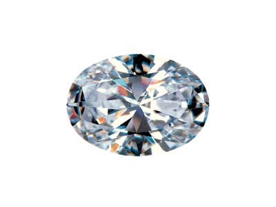 Preciosa Cubic Zirconia, Oval      Diamond, 8 X 6mm, White - Standard Image - 1