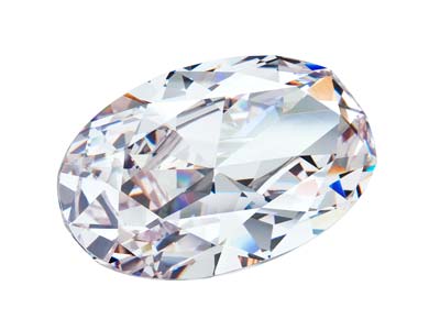 Preciosa Cubic Zirconia, Oval      Diamond, 8 X 6mm, White - Standard Image - 2